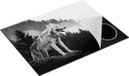 Chefcare Inductie Beschermer Grijze Wolf in de Bossen - Zwart Wit - 77x59 cm