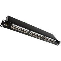 Solarix SX24-6-STP-BK - Patchpaneel met kabelbeheer - CAT 6 - STP - RJ-45 X 24 - zwart - 1U
