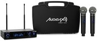 Audibax Sidney 1250 A draadloos microfoonsysteem, dual UHF, draadloze microfoons met frequentie A, inclusief transportkoffer, 2 XLR-audio-uitgangen en 1 jackuitgang