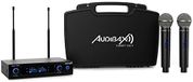 Audibax Sidney 1250 A draadloos microfoonsysteem, dual UHF, draadloze microfoons met frequentie A, inclusief transportkoffer, 2 XLR-audio-uitgangen en 1 jackuitgang