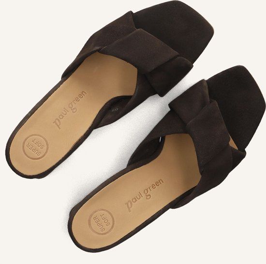 Paul Green 6127 Dames Slippers Bruin Suède Maat 39