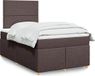 vidaXL Boxspring met matras stof donkerbruin 120x200 cm