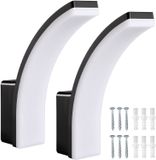 Maclean - LED Buitenlamp - 2 stuks - Wandlamp - PIR - 20W - 2750lm - IP65 - 4000K - Zwart
