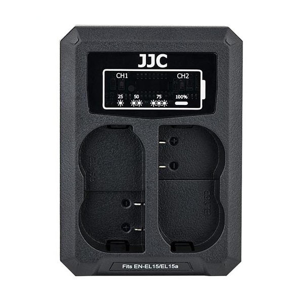 JJC DCH-ENEL15 USB Dual Battery Charger (voor Nikon EN-EL15 accu)