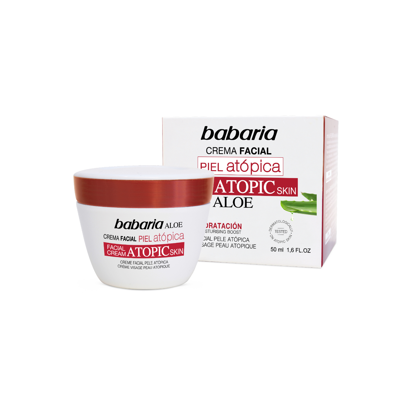 Babaria Fragrances Babaria Aloe Vera Facial Cream Atopic Skin 0% 50ml 50 ml / dames