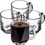 KADAX Frida Theeglazen met handvat - Set van 4 - 300 ml - Transparant Glas