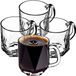 KADAX Frida Theeglazen met handvat - Set van 4 - 300 ml - Transparant Glas