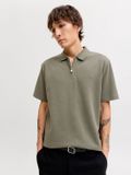 JACK&JONES JPRBLAETHAN SS ZIP POLO SN Heren Polo Chambray Blue XS