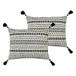 The Linen Yard Ganado Geweven Polyester Gevuld Kussen - Twin Pack, Zwart, 40 x 60cm