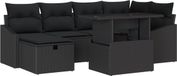 vidaXL Tuinbank Set Zwart Poly Rattan