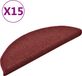 vidaXL Tapis d'escalier 15 pcs 56 x 17 x 3 cm antidérapant bordeaux