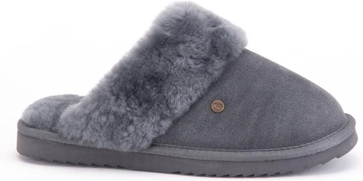 Warmbat Flurry Suede Dames Pantoffels - Dark grey - Maat 36