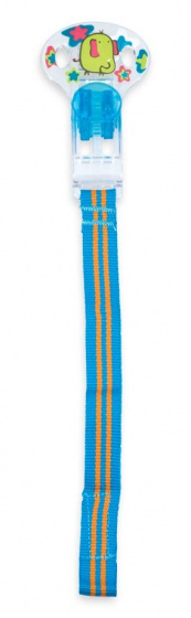 Nuby fopspeenlint Pacifinder junior 14,5 x 2 cm blauw/oranje blauw