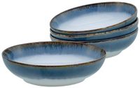 CreaTable Cascade Bowls, blauw, 1300 ml, 4-delige serviesset, poke bowl-set van aardewerk