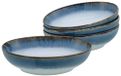 CreaTable Cascade Bowls, blauw, 1300 ml, 4-delige serviesset, poke bowl-set van aardewerk