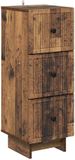 vidaXL Ladekast Oud hout 33 x 34,5 x 90 cm Bewerkt hout