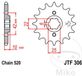 JT Sprockets JTF306.15 15T stalen voortandwiel