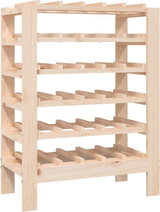 vidaXL Wijnrek 61,5x30x82 cm massief grenenhout