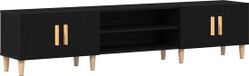vidaXL TV-kast 180 x 31,5 x 40 cm Zwart Eiken Bewerkt hout