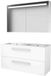 Basic-Line Premium 46 Badkamermeubelset - 120 x 46 cm - Met Grepen - 2 Lades - Keramische Wastafel - 2 Kraangaten - Spiegelkast met LED Verlichting - Ice White