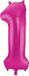 Folat Party Products Folat Verjaardag Leeftijd folieballon - 1 jaar - roze - 86 cm - cijferballon groot