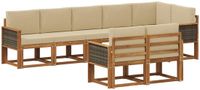 vidaXL Buiten bankenset 8-delig Natuurlijk en Beige Polyester
