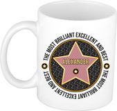 Bellatio Decorations Naam mok Alexander - wit - Most Brilliant - keramiek - 300 ml - collega beker - cadeau