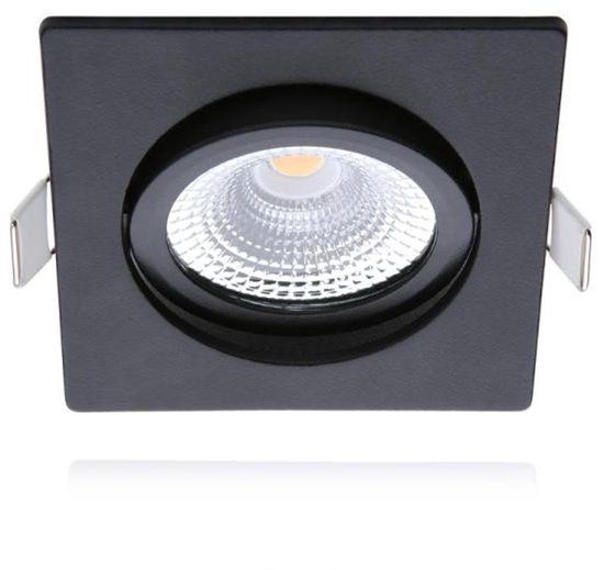 Ecodim LED inbouwspot dimbaar - Vierkant - Zwart - IP54 - 450lm - Ecodim