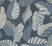 A.S. Création Palmbladeren Behang Botanisch Blauw Crème Grijs Groen Vliesbehang 10,05 m x 0,53 m