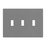 ENERLITES Schroefloze drievoudige tuimelschakelaar wandplaat, kindveilige lichtschakelaarafdekking, standaardmaat 3-voudig 4,7" x 6,55", onbreekbaar polycarbonaat thermoplastic, UL-vermeld, SI8813-GY