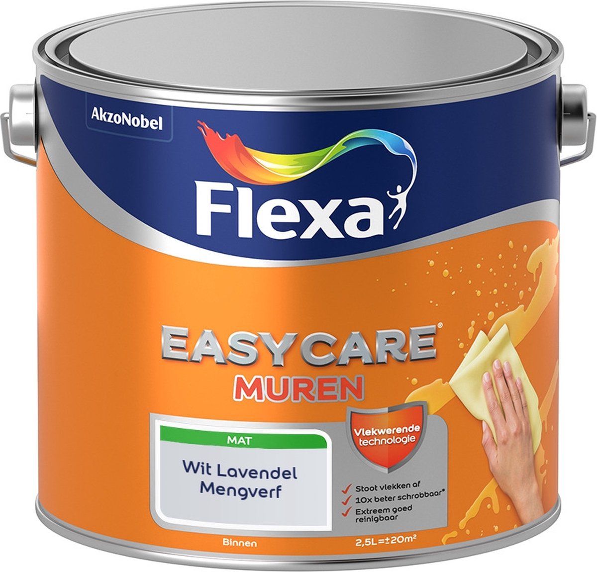 FLEXA Easycare Muurverf - Mat - Wit Lavendel - 2,5 liter