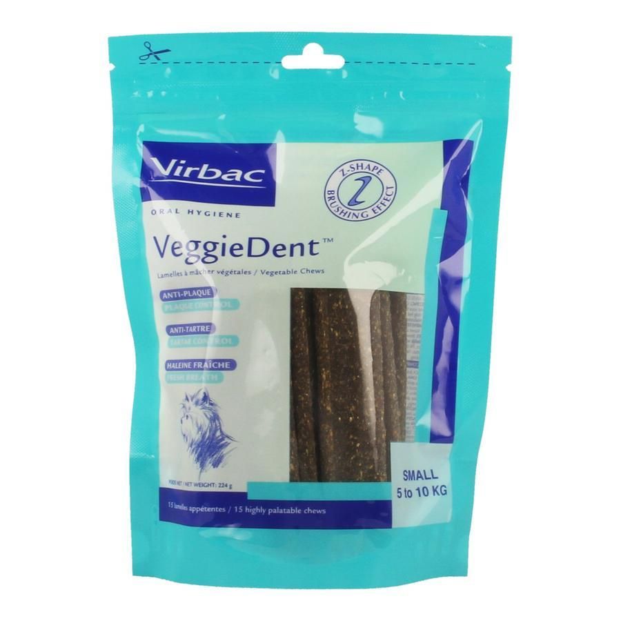 VIRBAC Veggiedent Hond < 10kg Kauwstrips 15 stuks