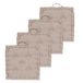 ATOUT CIEL Set van 4 vloerkussens, 40 x 40 cm, met contrasterend handvat, taupe
