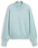 Tom Tailor - Oversized trui en maille avec col montant - Taille XXXL - blanc mousse chiné