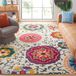 Safavieh Boho Chic tapijt voor woonkamer, eetkamer, slaapkamer - Monaco Collection, korte pool, ivoor en multi, 240 x 300 cm