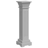 VidaXL Plantenstandaard klassieke zuil vierkant 17x17x66 cm mdf grijs