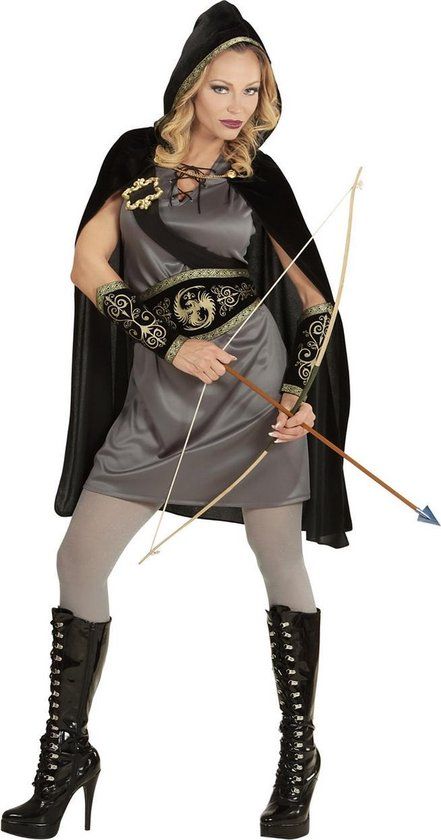 Widmann Flower Of The Forest Boogschutster Costume - Black/Grey - XS
