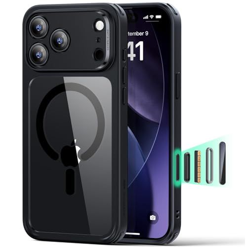 ESR Classic Hybrid HaloLock Hoesje Geschikt voor iPhone 17 Pro - Transparant Zwart