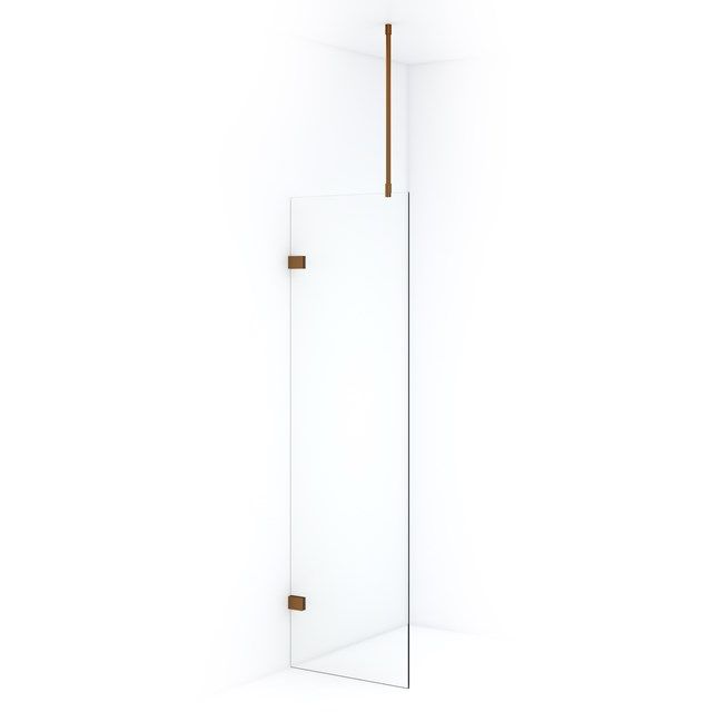 Maxaro Inloopdouche Diamond 60cm 8mm Helder Veiligheidsglas Koper