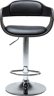 Kare Design Barkruk - Leder Look - Zwart - 106 cm