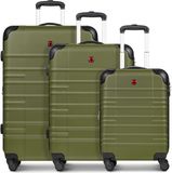 Wenger Amplar Evo 4 wielen Kofferset 3-delig met uitbreidingsplooi - Harde bagage - Combinatieslot - olive