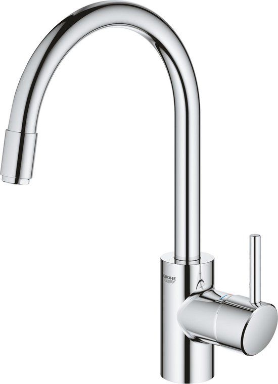 GROHE Concetto Keukenkraan - Chroom - Met uittrekbare handdouche - Hoge uitloop