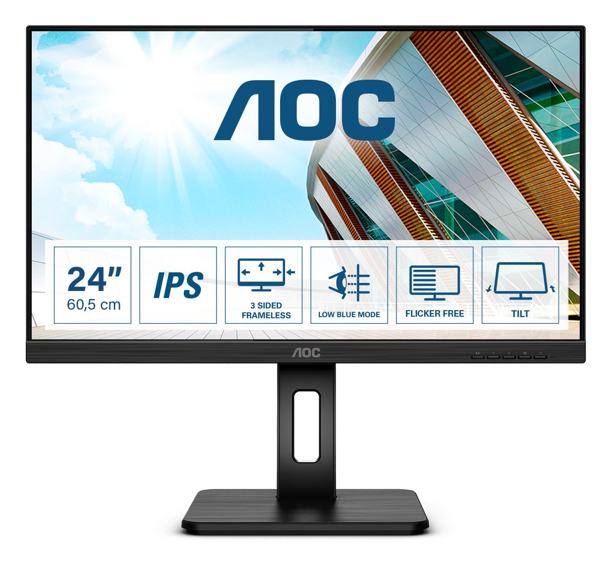 AOC 24P2Q - 23.8" Full HD Monitor - IPS - 75Hz - AMD FreeSync