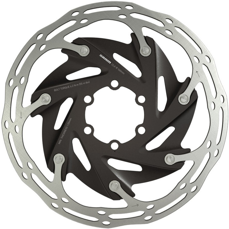 SRAM Centerline XR Rotor remschijf tweedelig afgerond 6-gaats profiel zwart/zilver