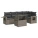 vidaXL 6-delige Loungeset met kussens, polyrattan, grijs