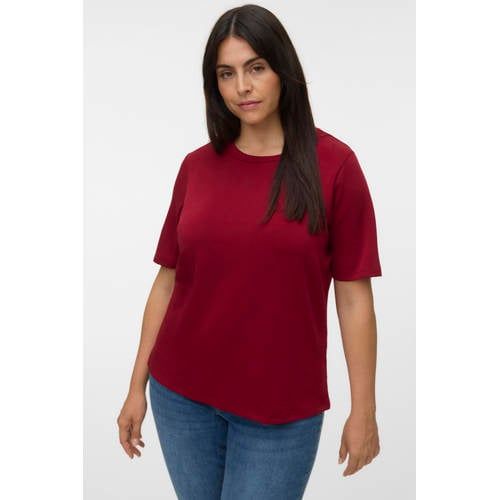 VERO MODA CURVE top Plus Size - donkerrood