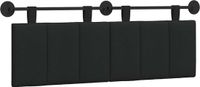 vidaXL - Hangend hoofdbord - Stof - Zwart