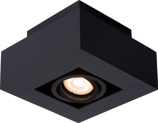 Lucide XIRAX Plafondspot - LED Dim to warm - GU10 - 1x5W 2200K/3000K - Zwart