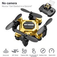 SZSMART Mini Drone Opvouwbaar Draagbaar Vliegtuig met Vaste Hoogte voor Kinderen 2 Batterijen Levensduur batterij: 10 Min Goud