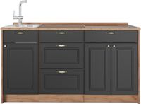 Vicco Keukenblok Fame-Line, Anthrazit-Gold Landhaus, 150 cm zonder werkblad